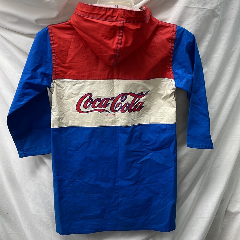 Coca Cola vintage hooded rain coat kids sz 5